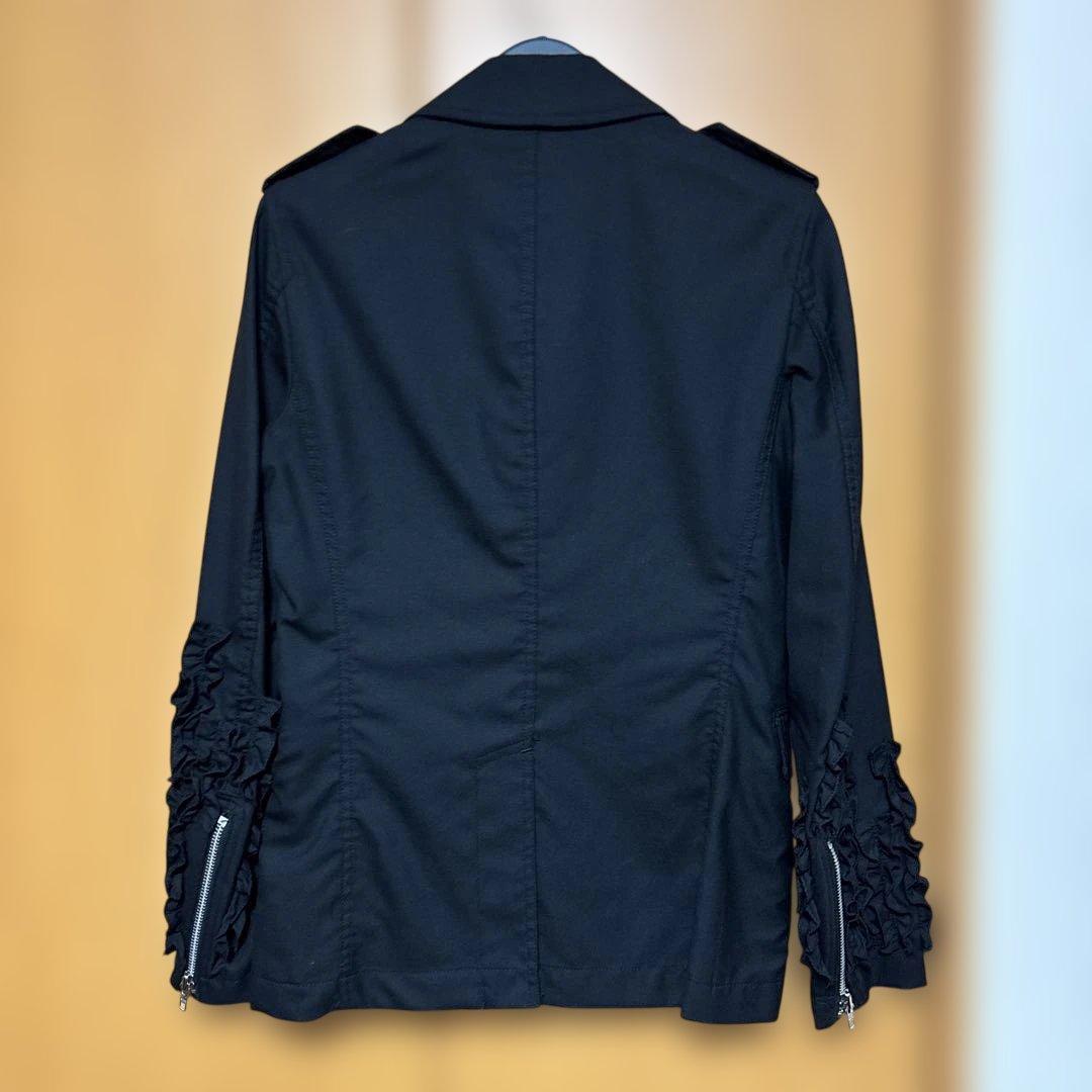 コムデギャルソンオムプリュス 袖フリル ライダースジャケット COMME