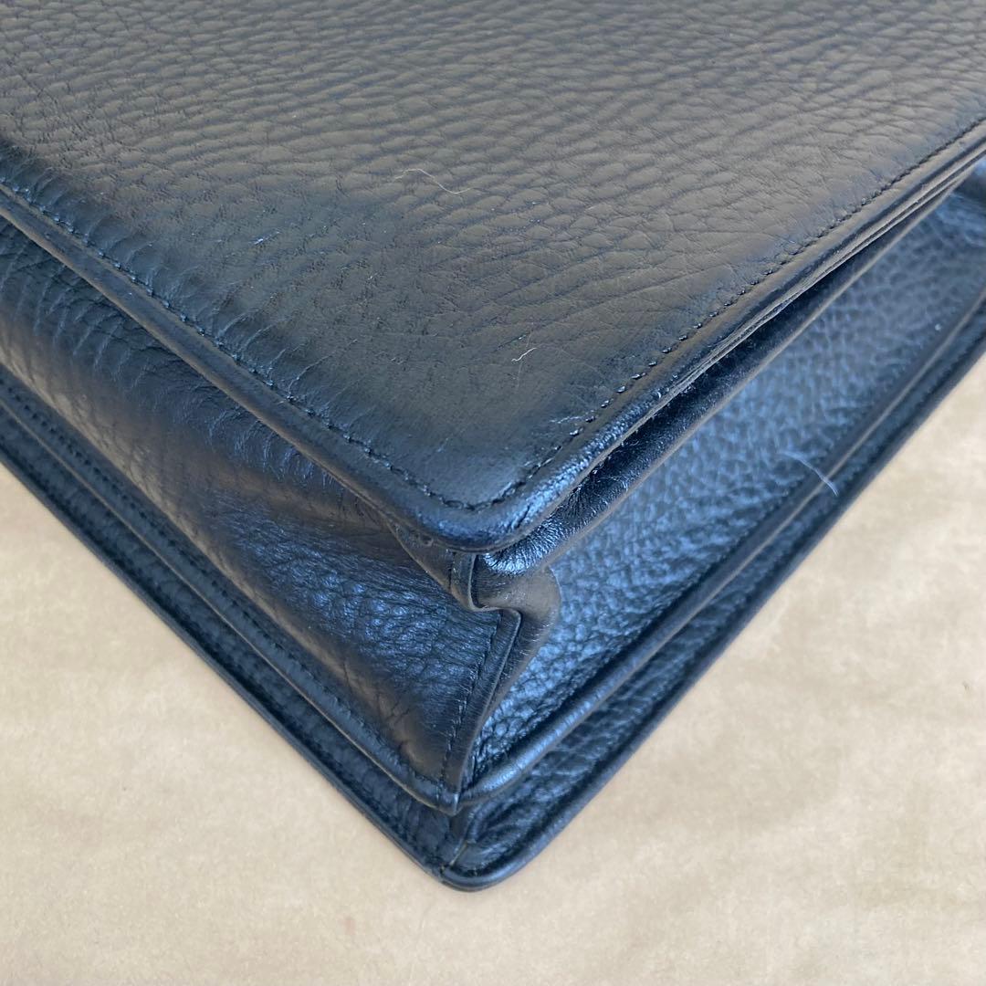 【希少】BURBERRY ダレスバッグ ブラック レザー シボ革 ビジネスバッグ