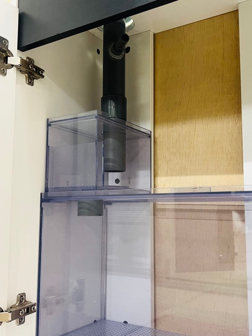 900×300×300㎜オールガラスオーバーフロー水槽セット ブラック/ホワイト