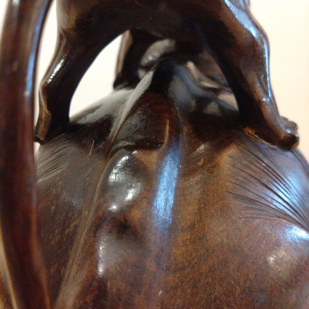 木製彫刻 象と虎のアート