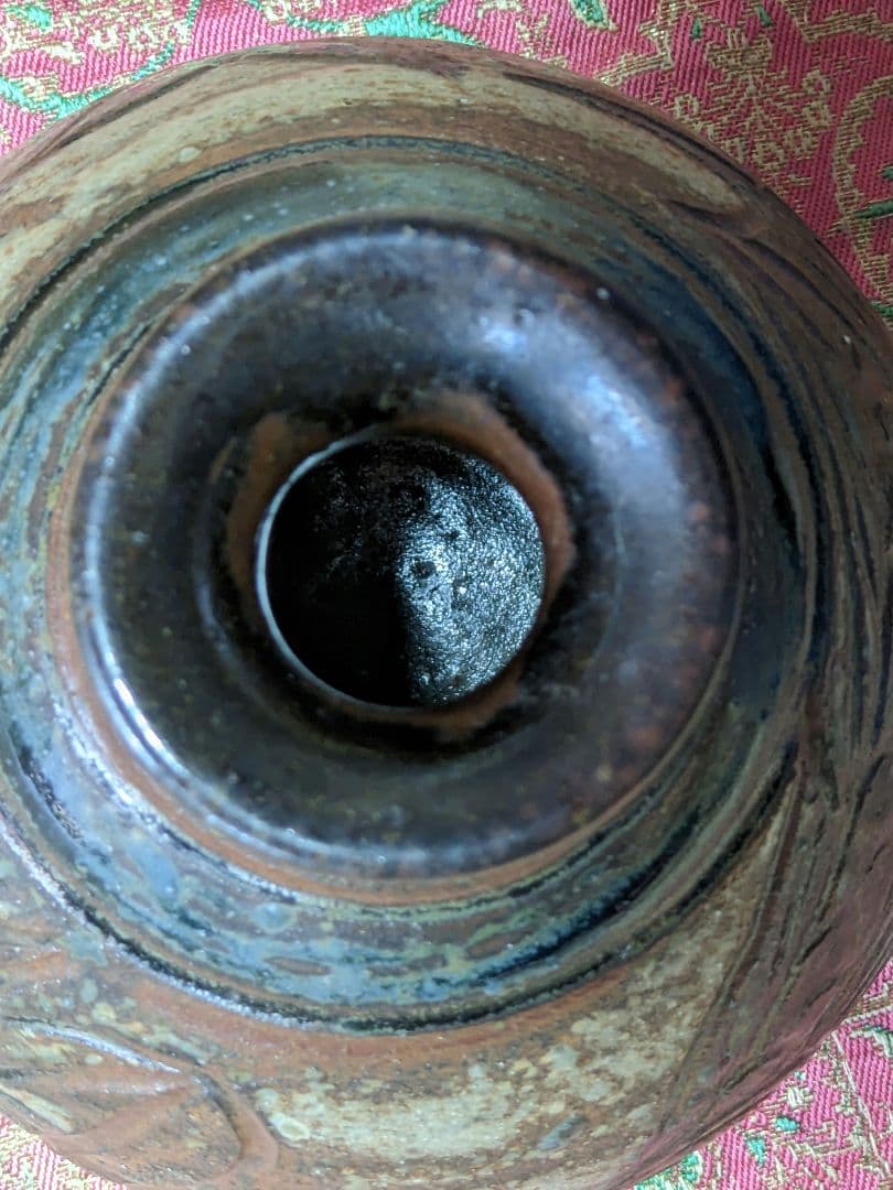 ⭐琉球陶芸 人間国宝 金城次郎初期作 蝦魚紋小壺 コレクション骨董品アンティーク