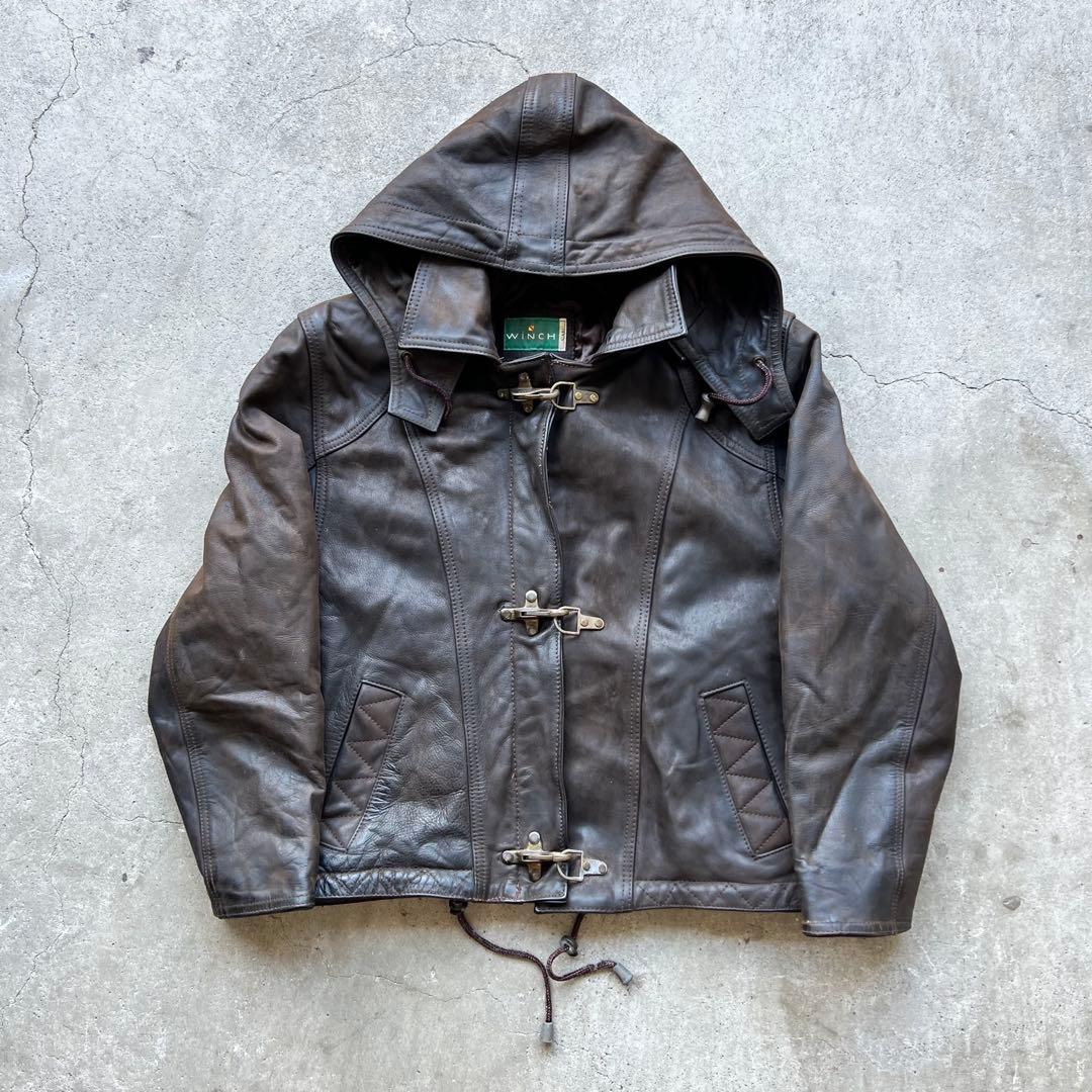 ビンテージ ファイヤーマンジャケット レザージャケット 短丈 ショート