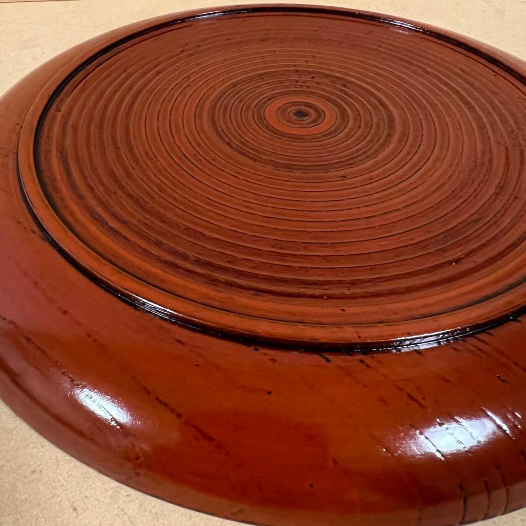 未使用 輪島塗 市中屋 木製漆器 丸盆 2客 茶道具 煎茶道具 正月