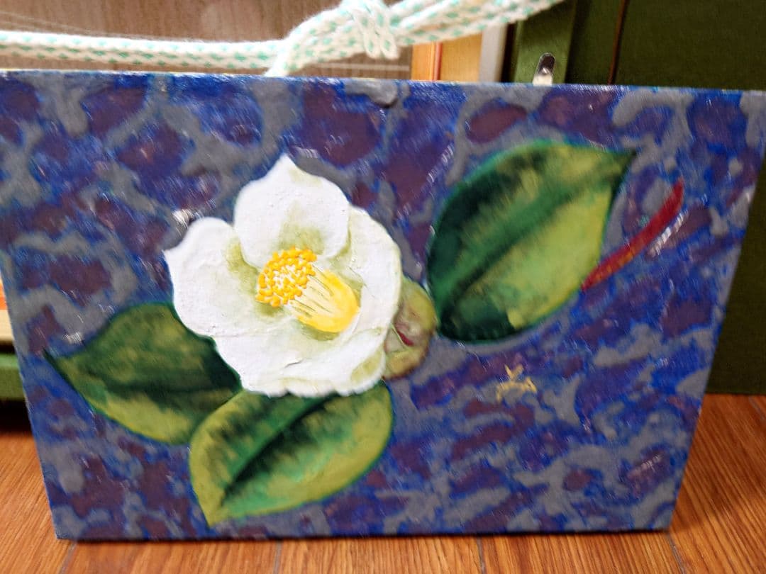 田中みどり 「白椿」真筆 油絵 絵画 SM 油彩