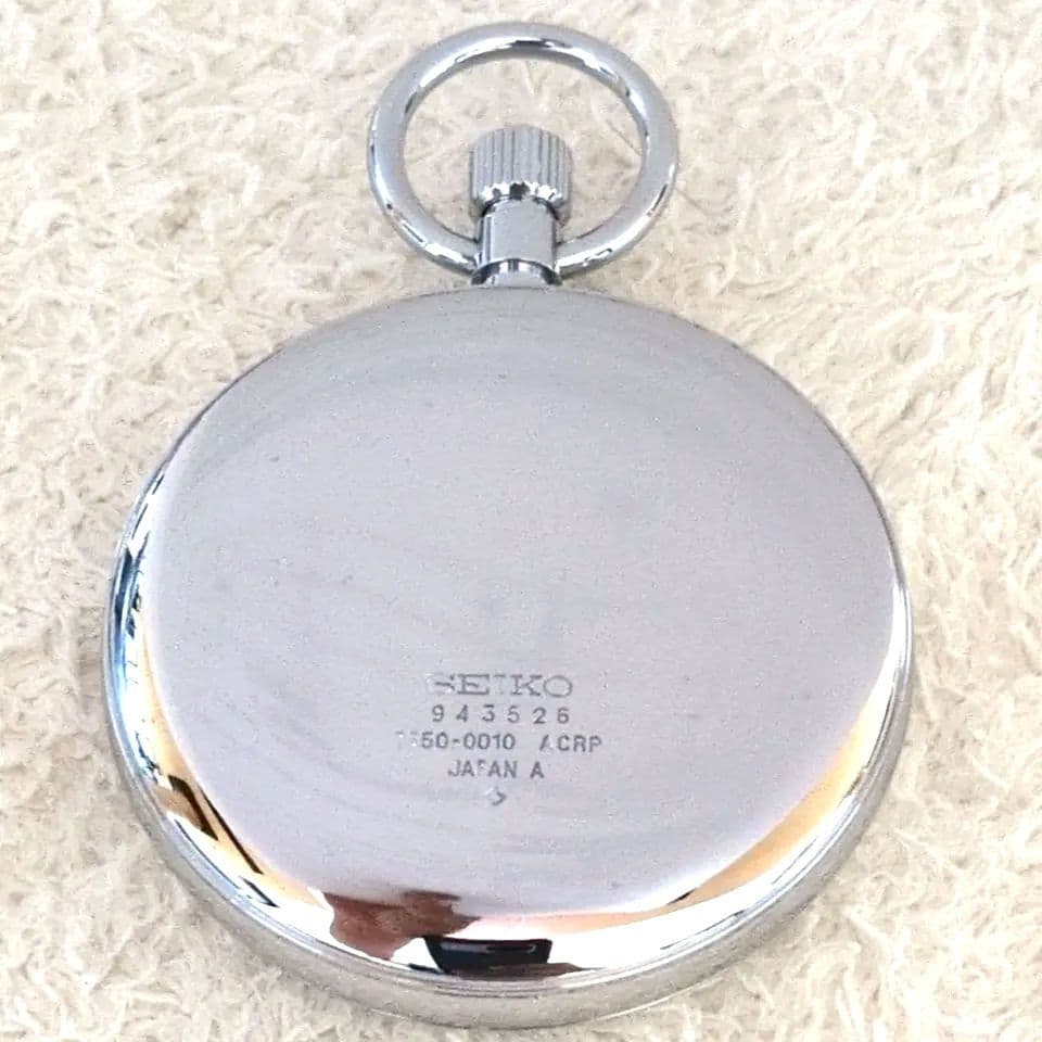 鉄道時計 SEIKO鉄道懐中時計クォーツ(稼動美品)　※今だけ未使用紐付き