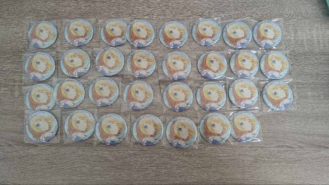 鏡音リン グリッター缶バッジ 10a 31個 おまけ付き