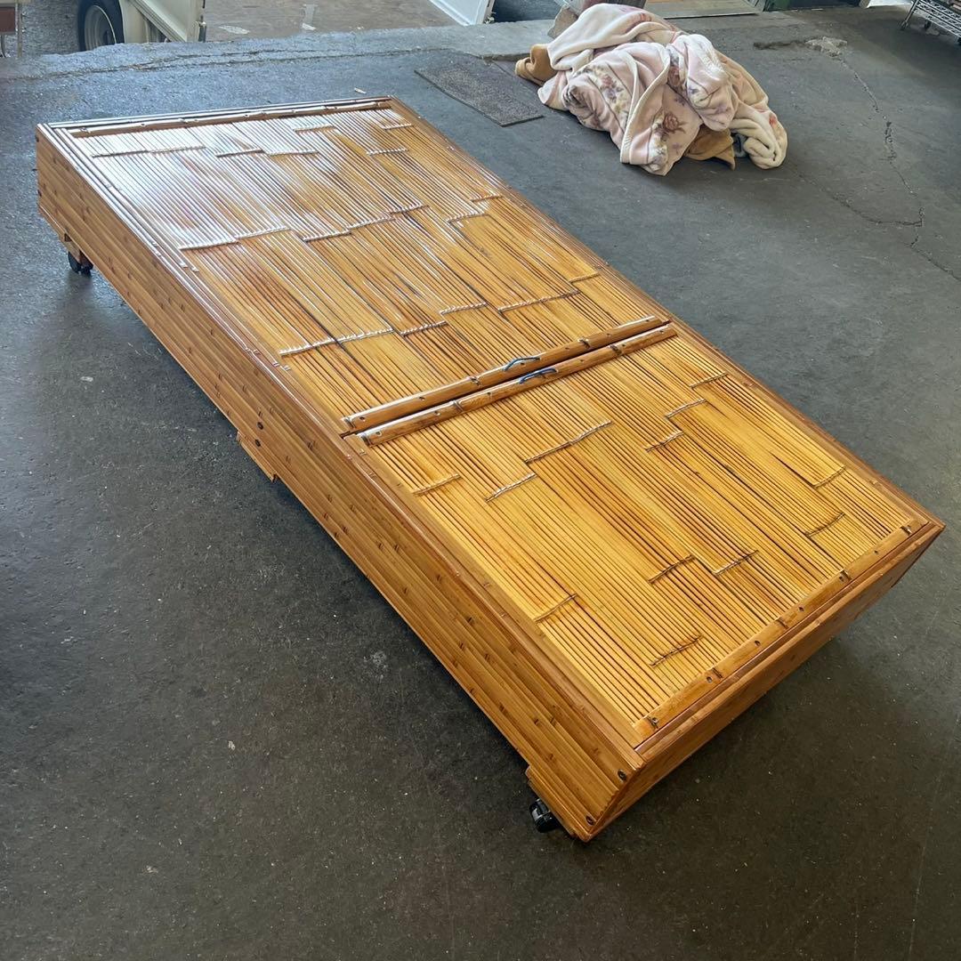 断捨離中　希少　梅里竹芸　シングルベット　竹製　【A-94】