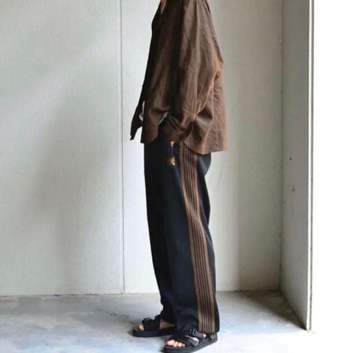 Needles ニードルズ ブラウン ストライプパンツ Mサイズ ペ*コ様