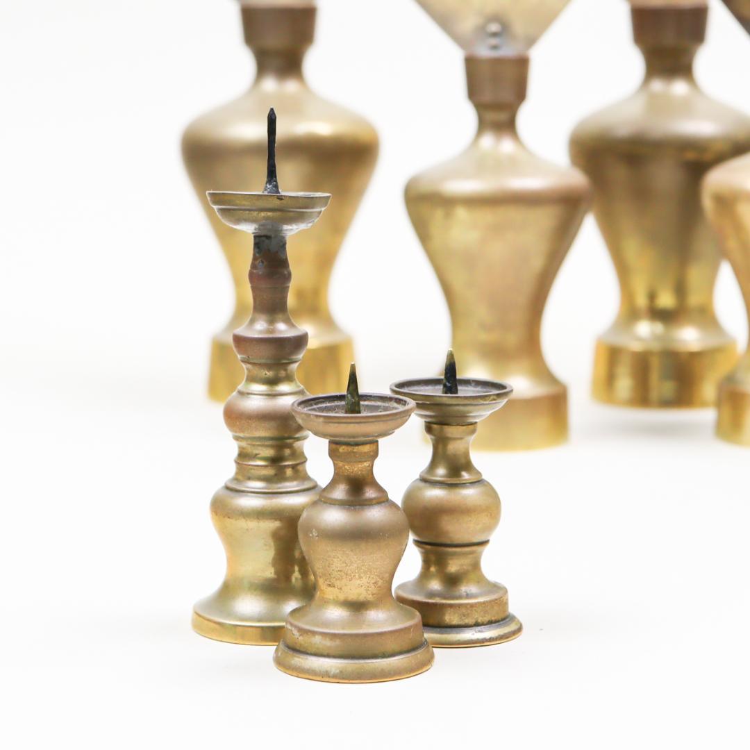 真鍮 熨斗口 神酒口 2対 瓶子 燭台 神具