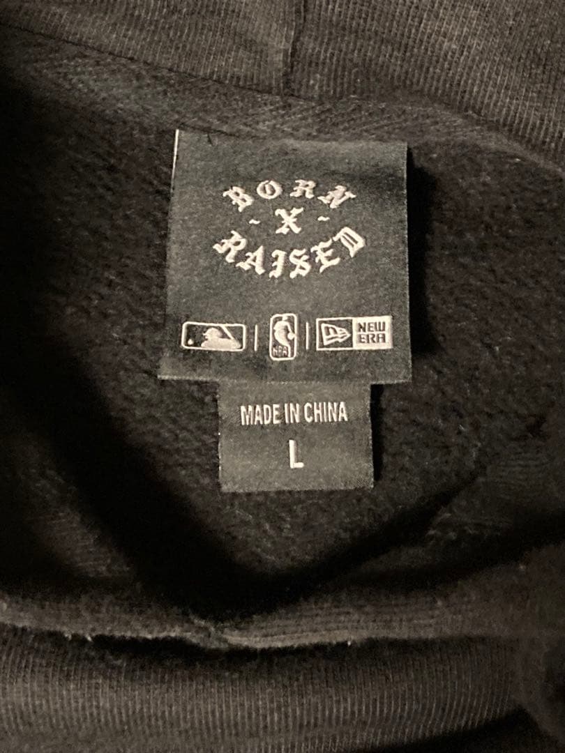 ボーンアンドレイズ×レイカーズ×ドジャース×ニューエラ フーディ ブラック Ｌ