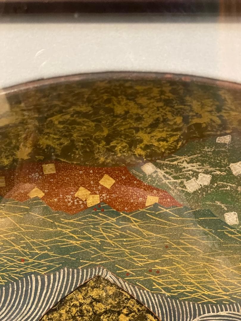 九谷焼 谷敷正人作 陶額雪月花『月』飾絵皿 飾皿 陶板画