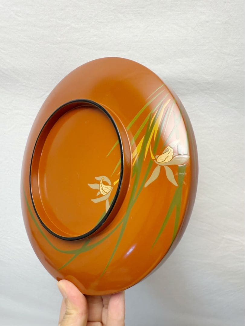 美品 茶道具 木製古代朱塗 蘭蒔絵 多用鉢 菓子鉢 天麩羅 どんぶり等 5客揃