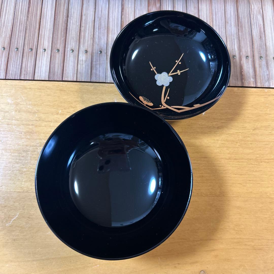 京都平安象彦 天然木 本漆塗 蒔絵 久美椀 金銀初梅 春蘭