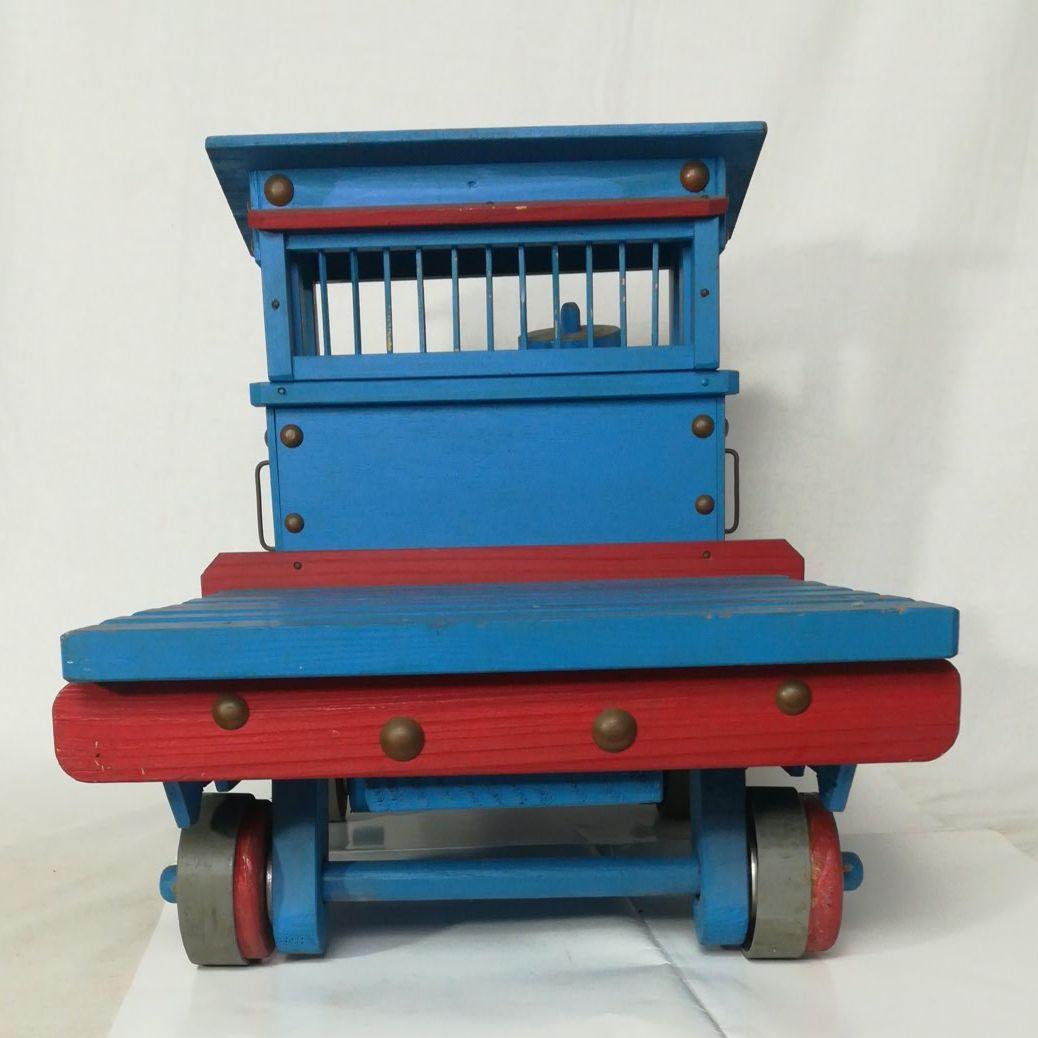 昭和レトロ 木製 トラクター トラック 置物