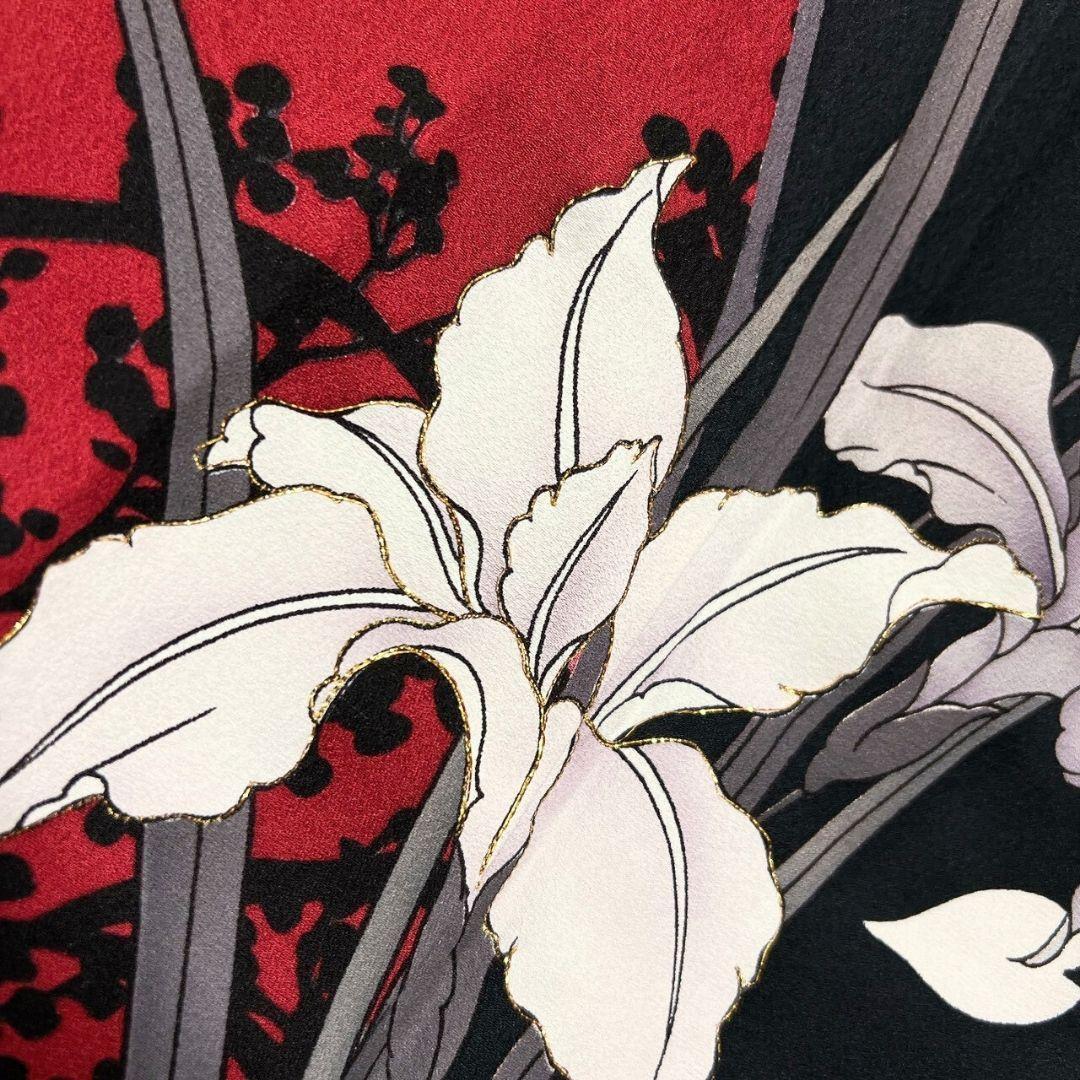 振袖 刺繍 金糸 菖蒲 牡丹 花影 着物 121b p ms