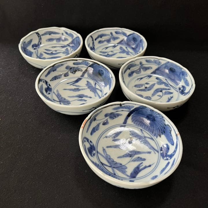 古伊万里 染付 膾皿 5枚 なます皿 渦幅 - メルカリ