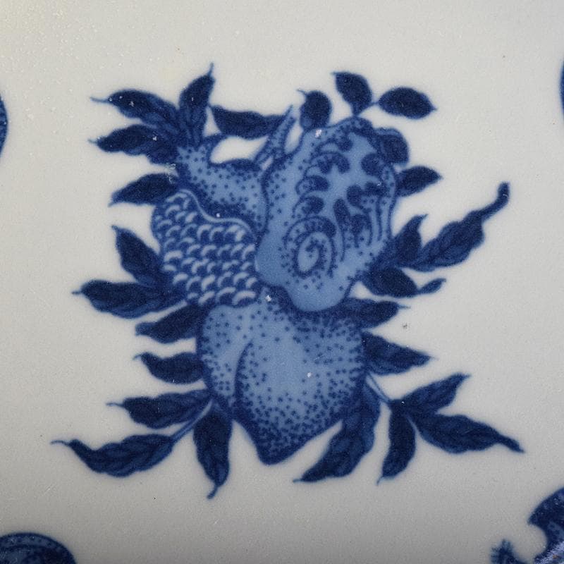 中国　青花　蝙蝠果実文盤　C　8758E