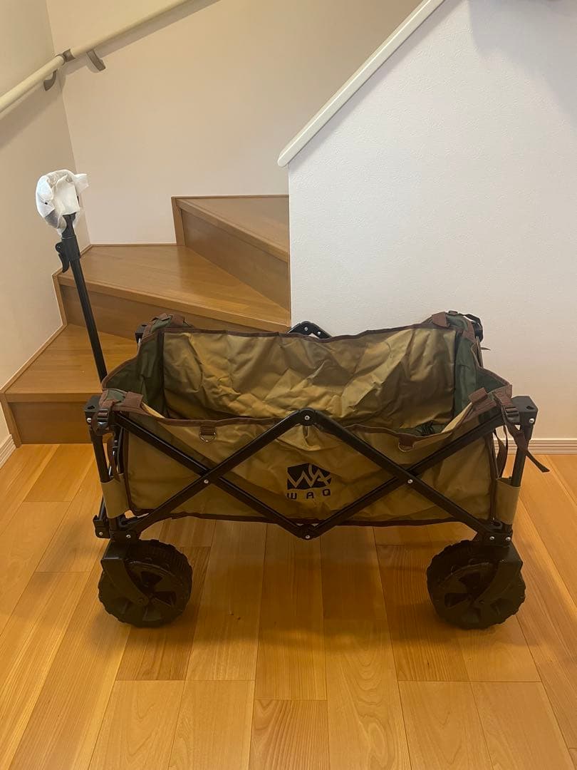 WAQキャリーカート ベージュ 折りたたみ式キャリーカート アウトドア
