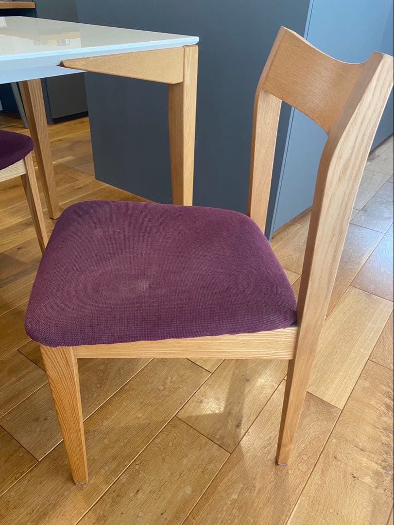 ふぃん【国産】ホワイトダイニングテーブルと椅子4脚セット