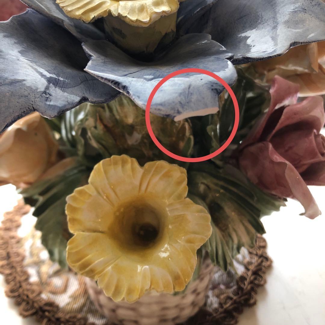 capodimonte カプディモンテ陶花｜バラ置物 イタリア製 カポディモンテ