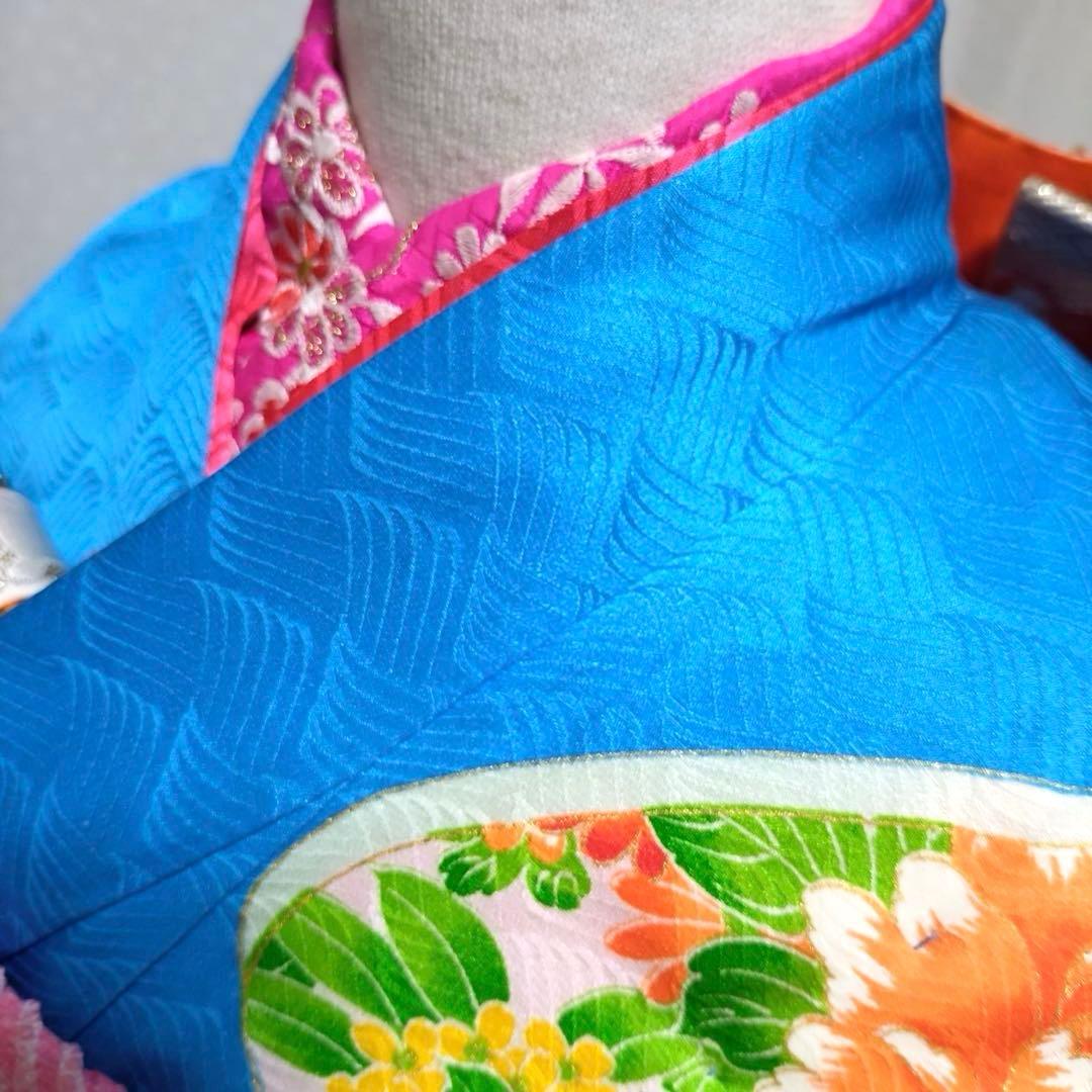 七五三　7歳　女の子　正絹着物　袋帯、長襦袢、小物セット