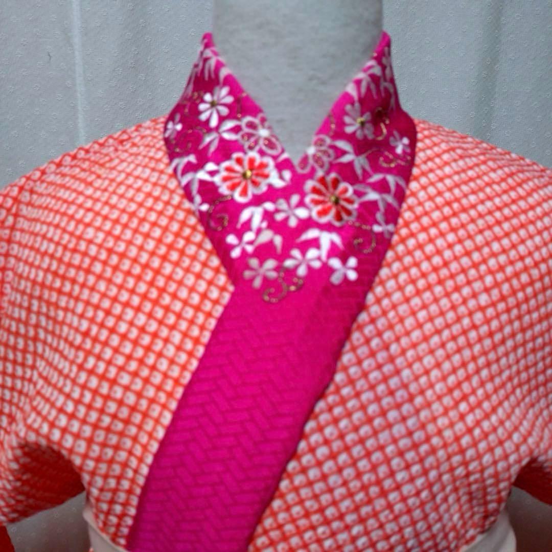 七五三　7歳　女の子　正絹着物　袋帯、長襦袢、小物セット