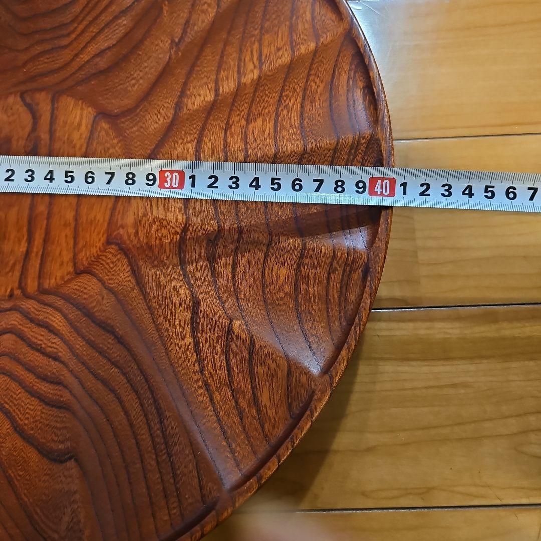 ふき漆　飾り盆40cm　木地挽き