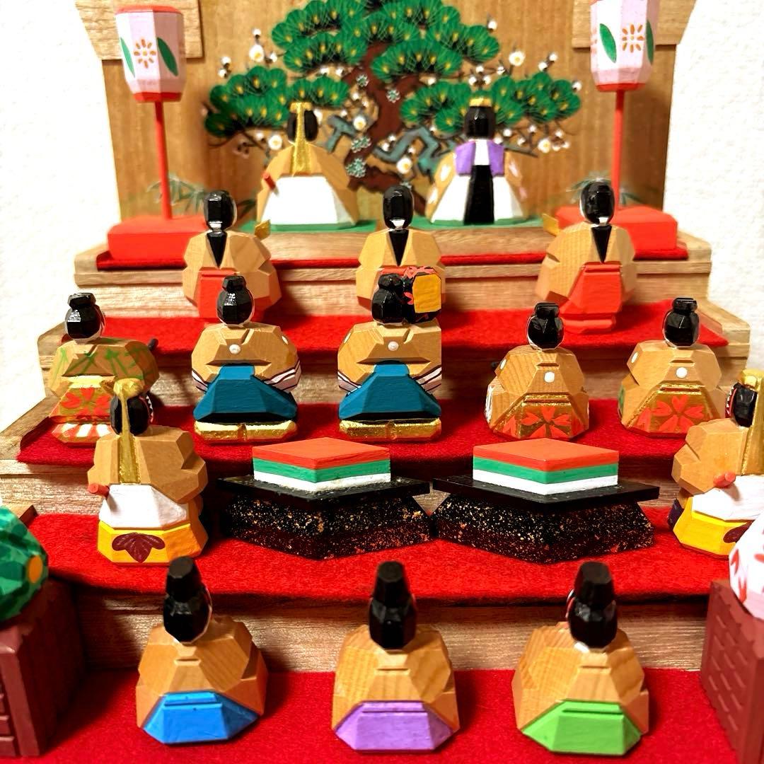 神泉　奈良一刀彫り五段雛人形セット