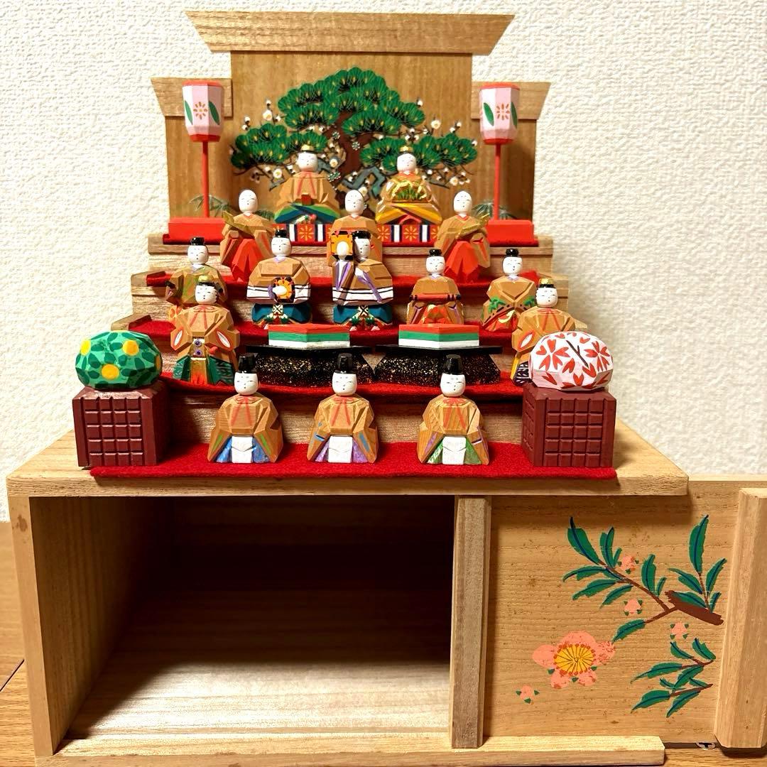 神泉　奈良一刀彫り五段雛人形セット