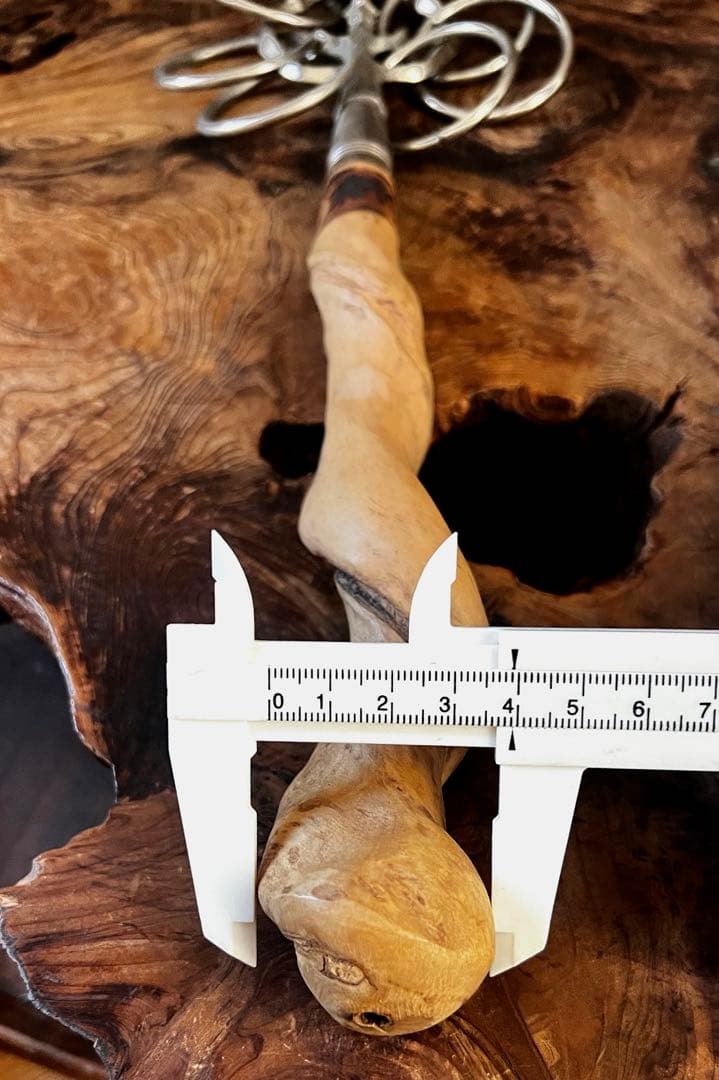 仏教美術 時代 密法 法具 希少 柄 螺旋木 真鍮製 六貫 錫杖