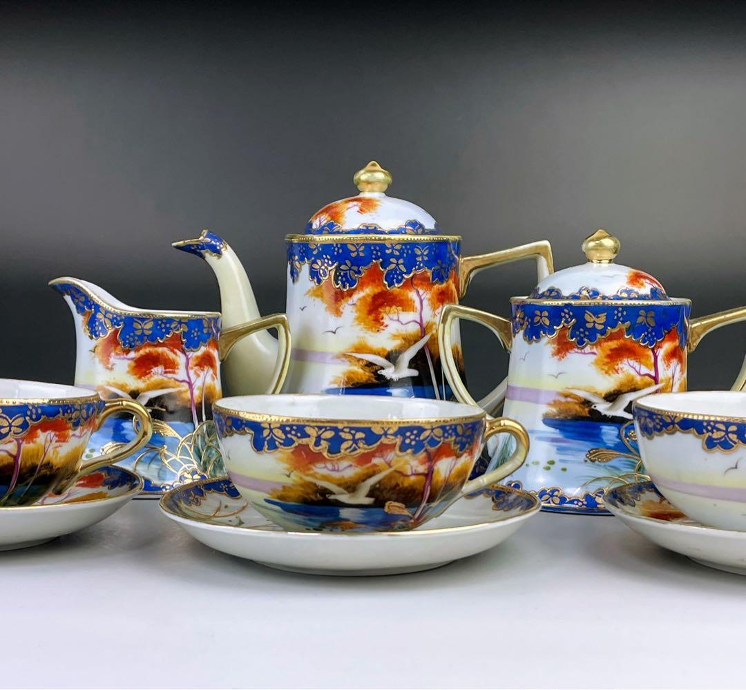 オールドニッポン カモメ 風景図 ティーカップ＆ソーサー アール