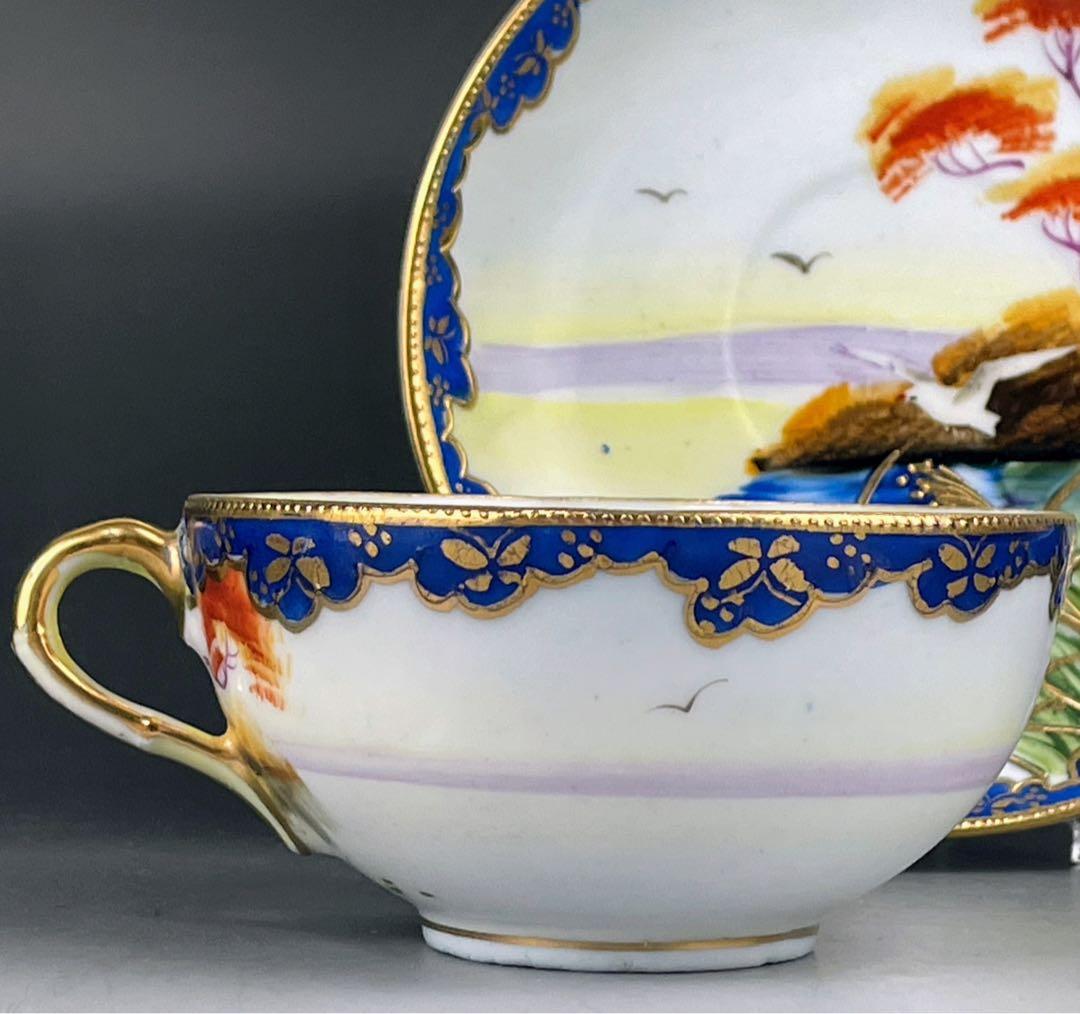 オールドニッポン カモメ 風景図 ティーカップ＆ソーサー アール