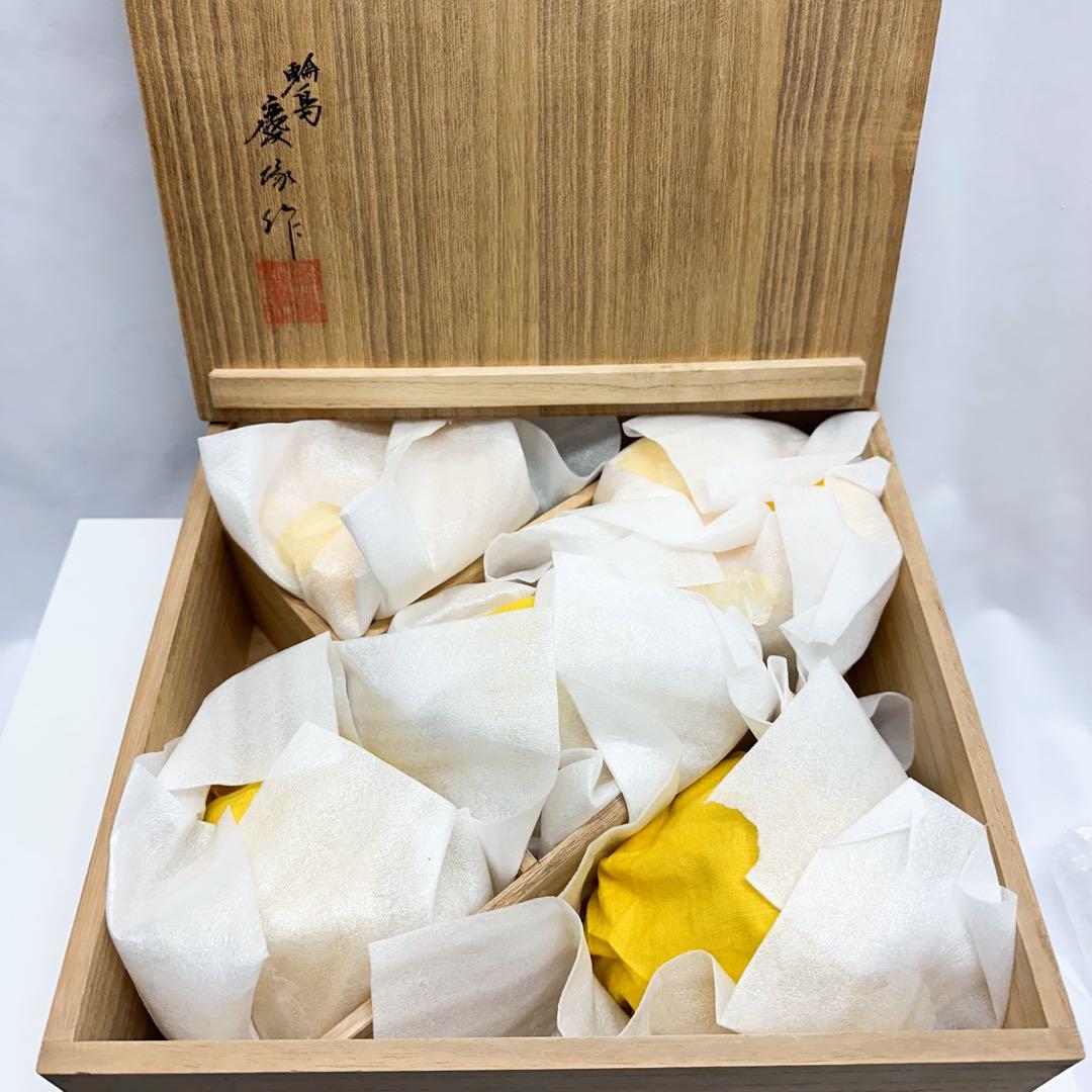 未使用 輪島塗 最高峰 慶塚作 吸物椀 5客セット 草花絵替蒔絵 共箱付