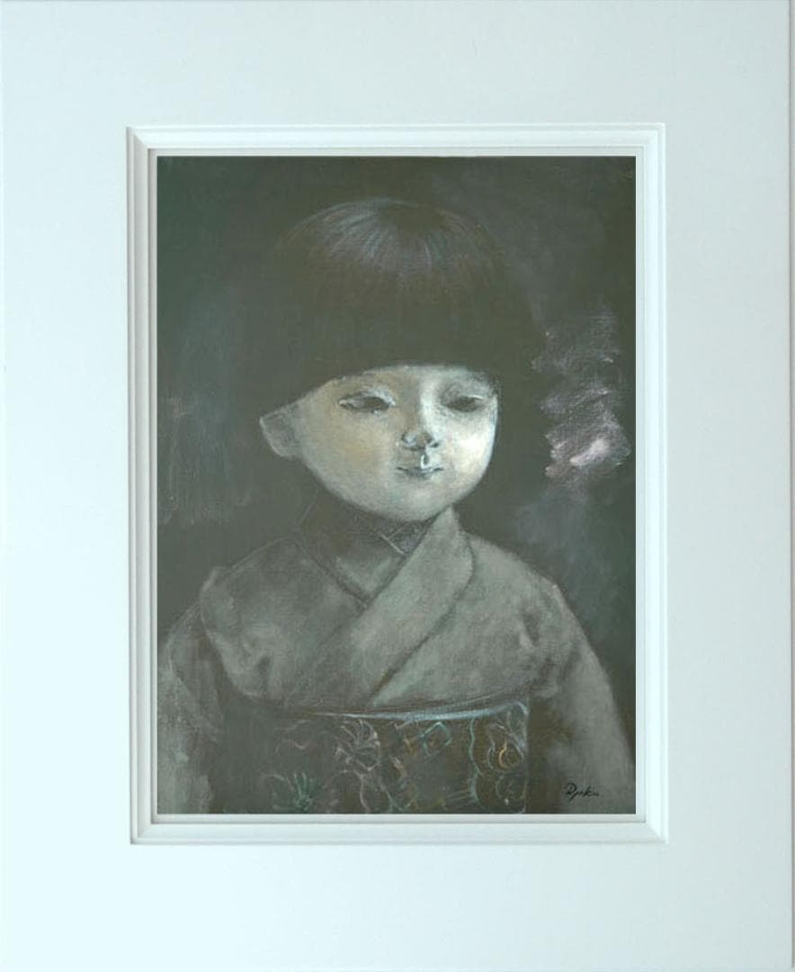 油絵 絵 絵画 インテリア F6-080118 市松人形 日本人形 可愛い - メルカリ