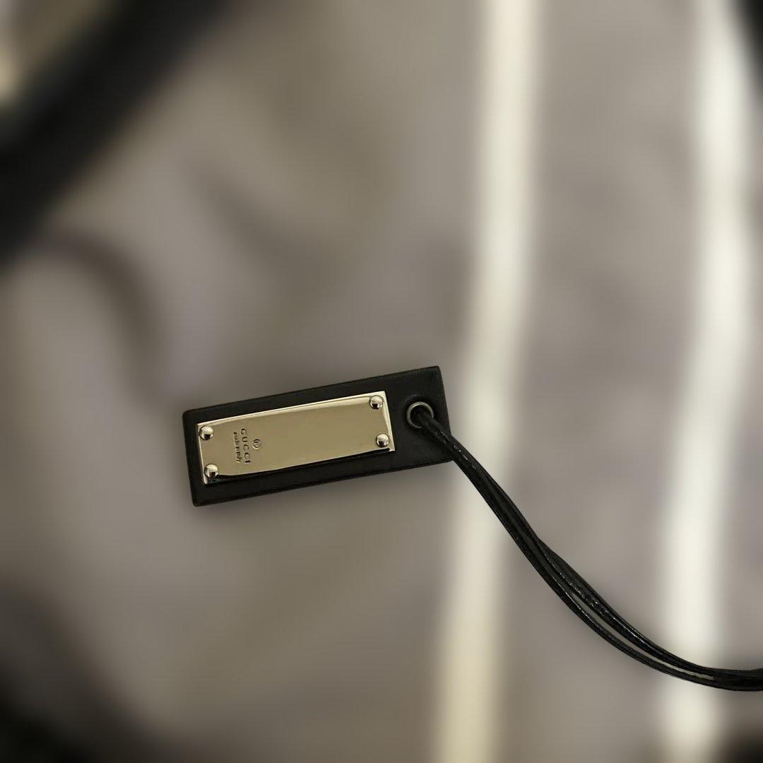 GUCCIブラックショルダーバッグ ギャザー入り