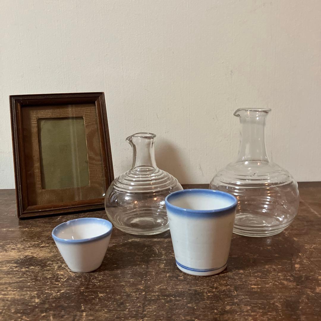 アンティーク ガラス徳利 1点 吹きガラス 昭和レトロ 古道具 骨董 酒