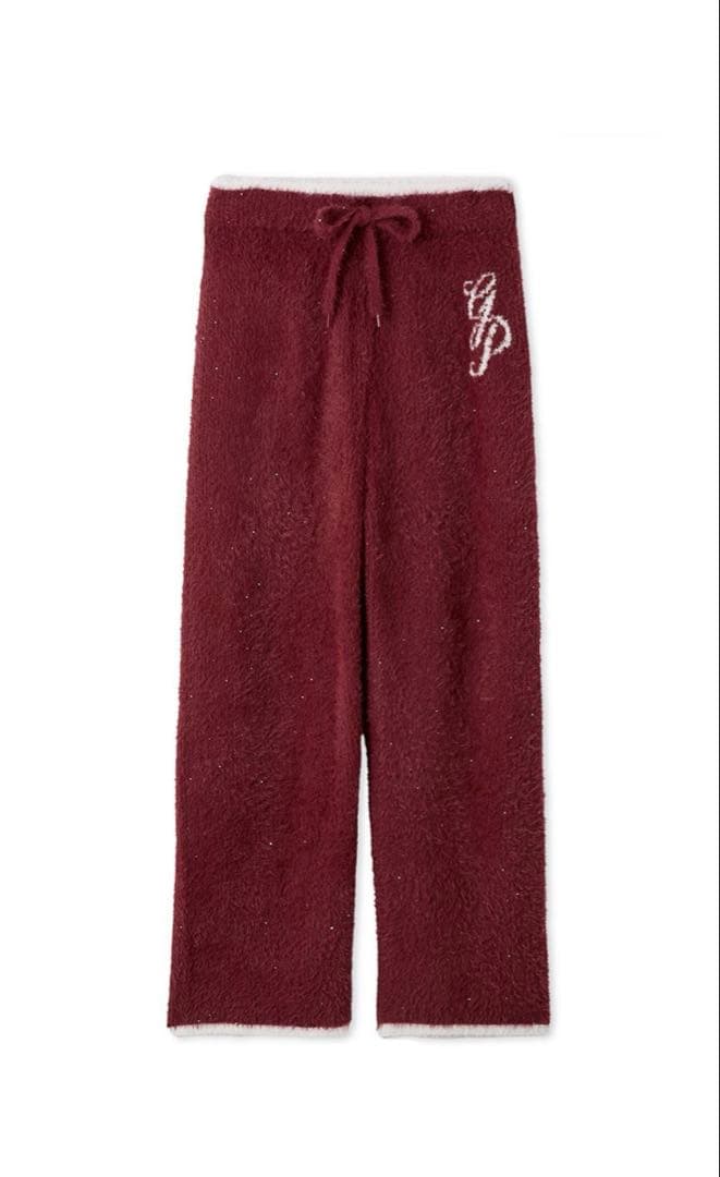 ジェラートピケ　ラメフェザーカーディガン&ロングパンツ