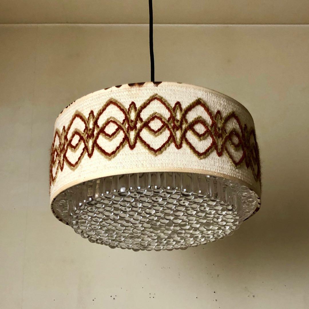 デンマーク 北欧ビンテージ ジュートシェードペンダントランプ