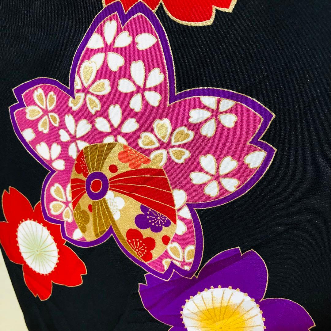 七五三 七歳‼️正絹豪華黒地桜手毬金彩金箔絢爛‼️完全フルセット‼️京都ご令嬢誂え絶品