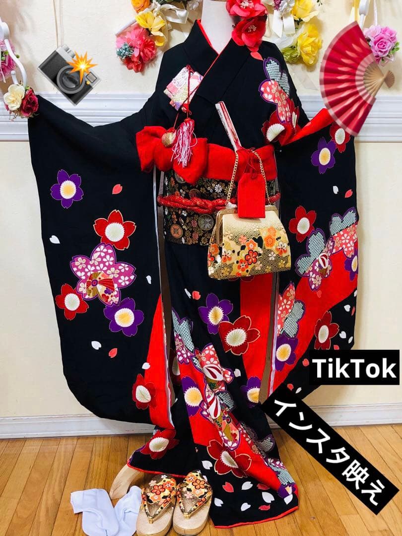 七五三 七歳‼️正絹豪華黒地桜手毬金彩金箔絢爛‼️完全フルセット‼️京都ご令嬢誂え絶品