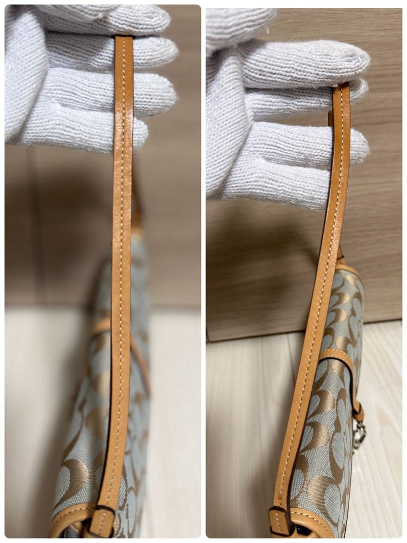 【美品】COACH シグネチャー ワンショルダーバッグ アクセサリーポーチ レア