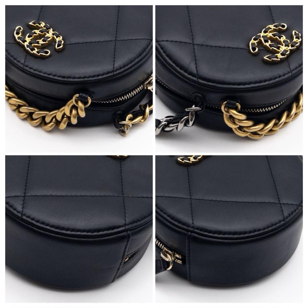 【未使用級】CHANEL 19 ラウンドチェーンショルダーバッグ　レザー