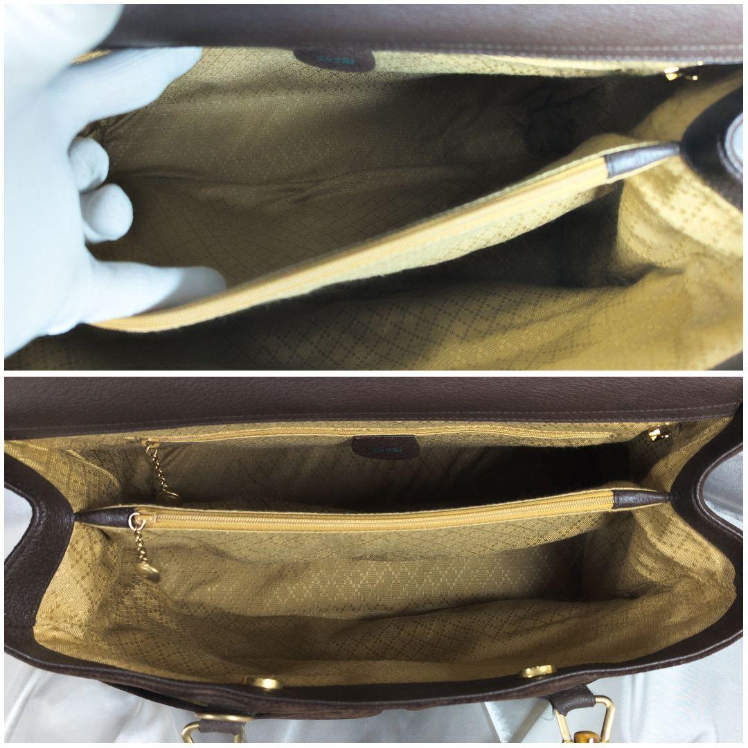 GUCCI グッチ バンブー 2way ハンドバッグ スエード こげ茶 オールド
