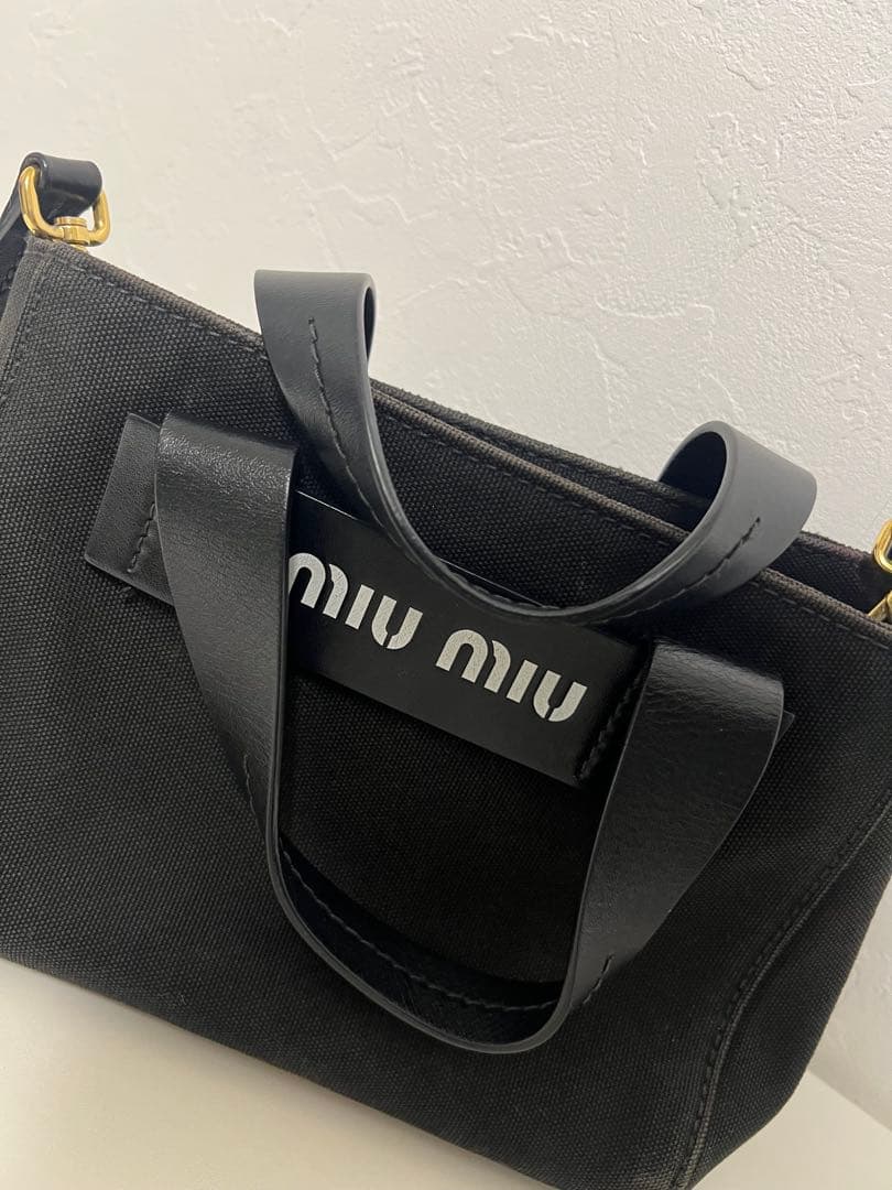 MIU MIU カナパ キャンバス ショルダーバッグ