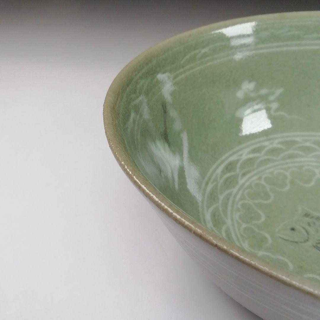 T140 茶碗 『高麗青磁』『石峰 趙懋鎬作』 共箱 抹茶碗 茶道具