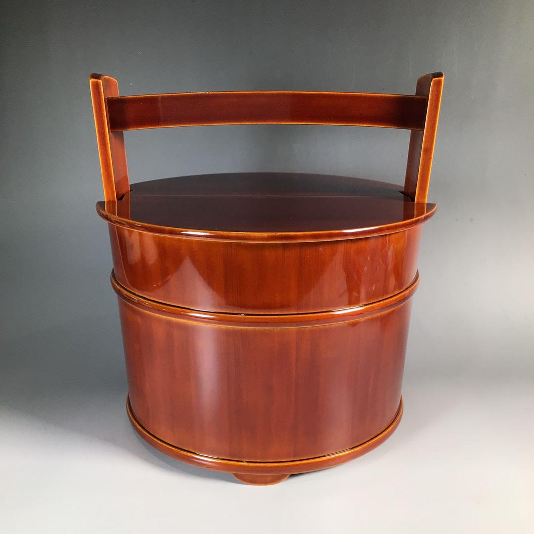 手桶水指 飛騨春慶塗 箱無しM704344 未使用 茶道具 飛騨高山 春慶塗 手桶水