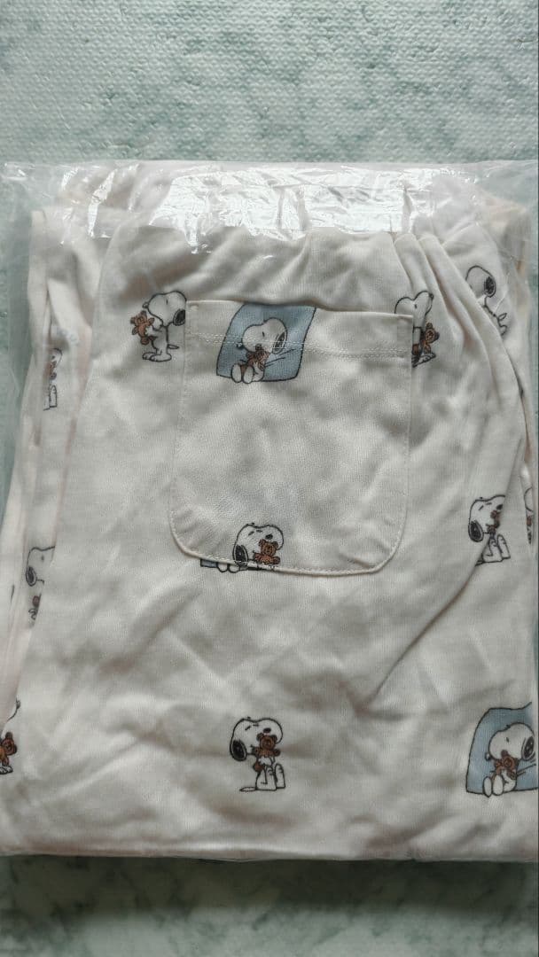 ジェラートピケ×スヌーピー　ワンポイントロンT 　ホワイト　上下セット 15-9