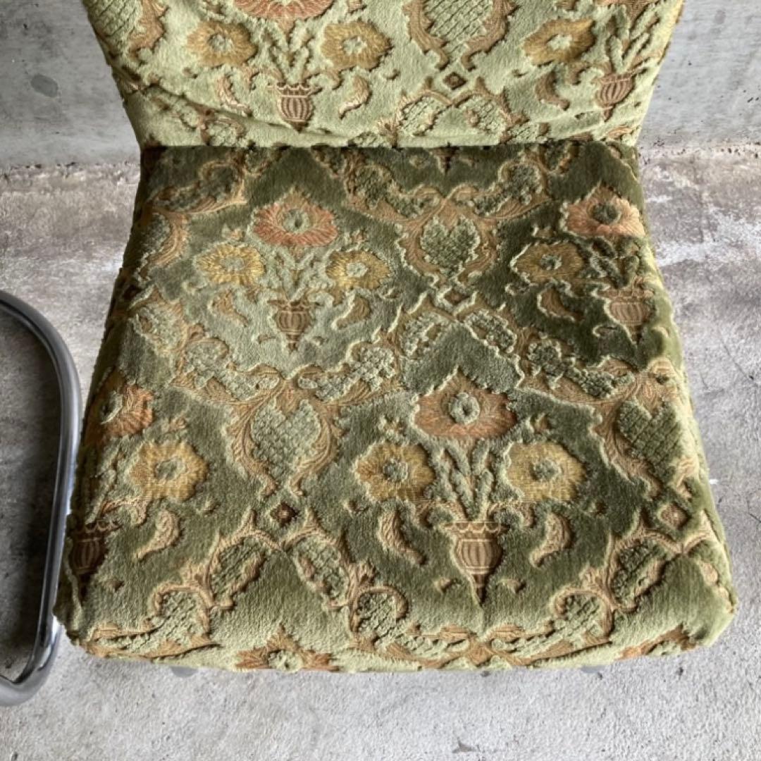 カンチレバー チェア 椅子 2脚 ビロード ジャガード 金華山 昭和