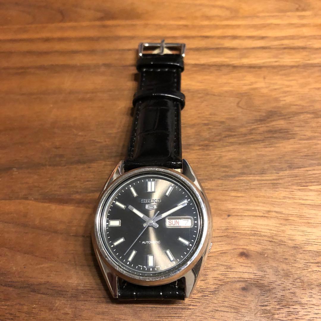 【SEIKO】7009-3040 自動巻 セイコーファイブ　ブラック　黒