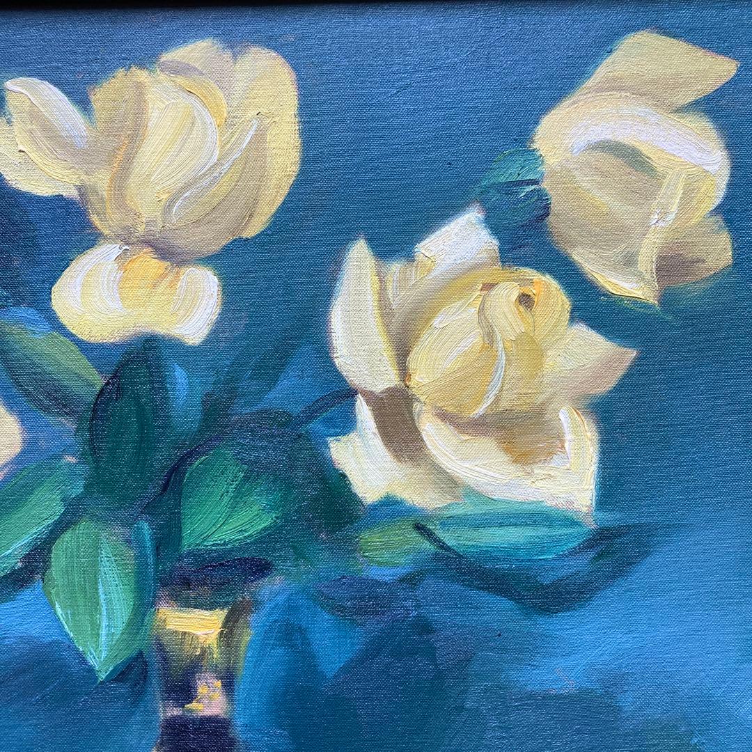 木下孝則 「ばら 」油彩静物画　二重額66.5×59絵45.5×38cm F8￼